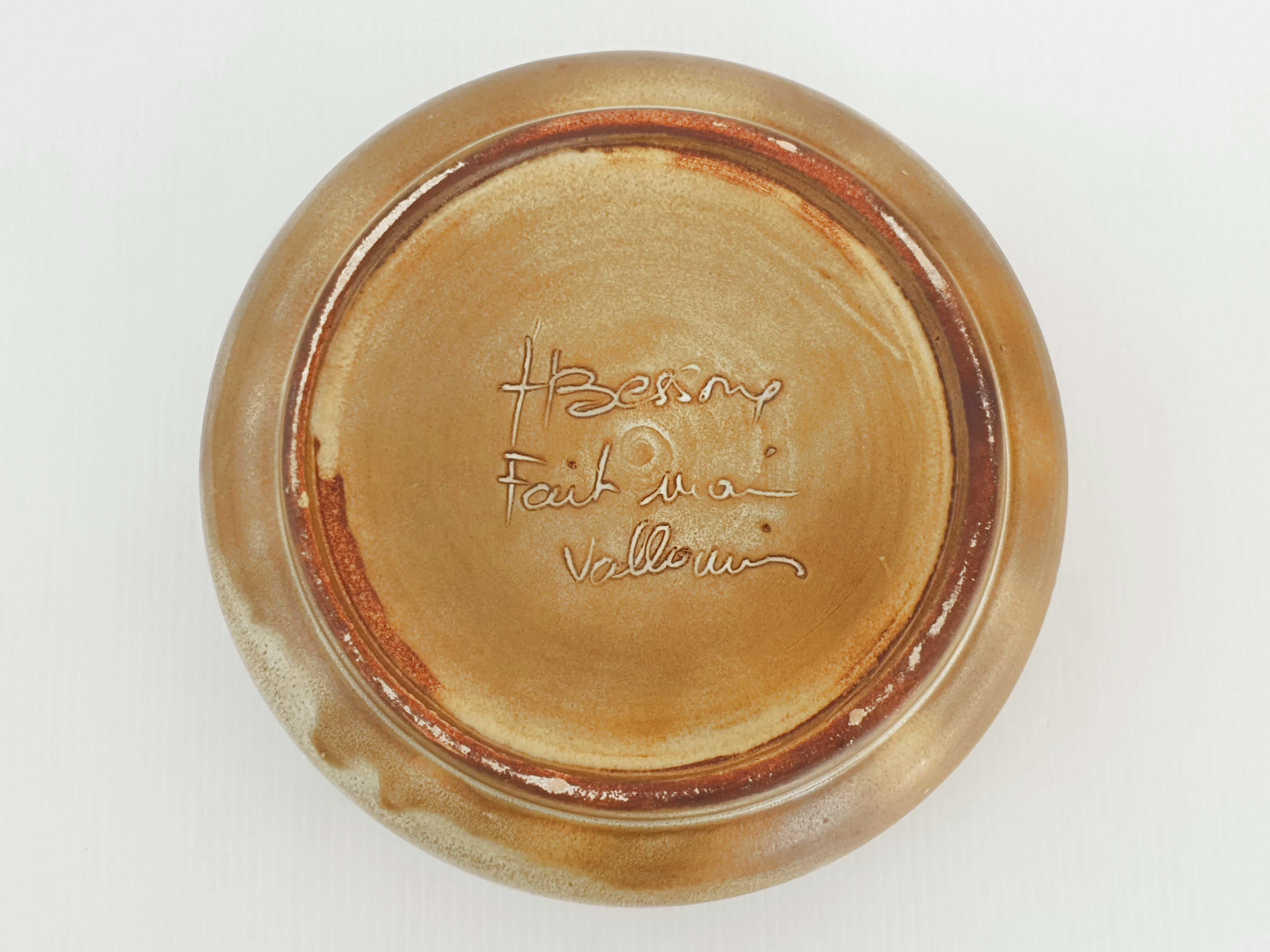 Vase en grès de Henriette Bessone vintage