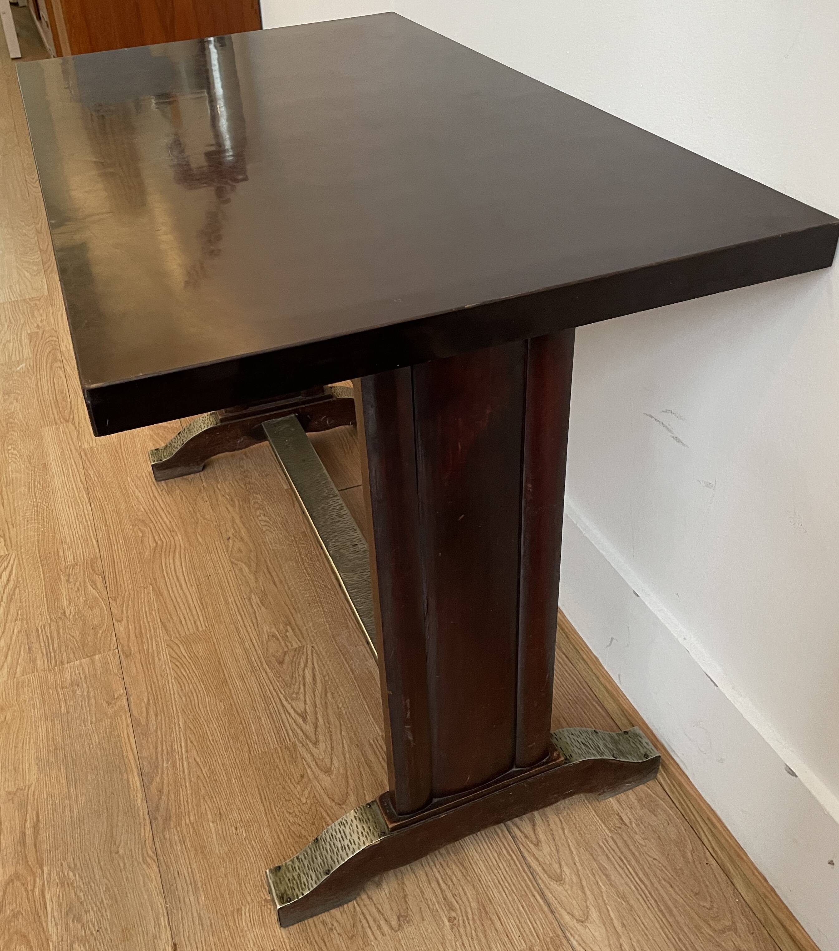 Bistro table in wood formica and zinc 1930s