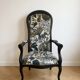 Vintage Napoleon style armchair in plant fabric