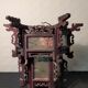 Carved wooden lantern and painted glass - China, Late 19th century