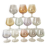 Colorful, iridescent stemware