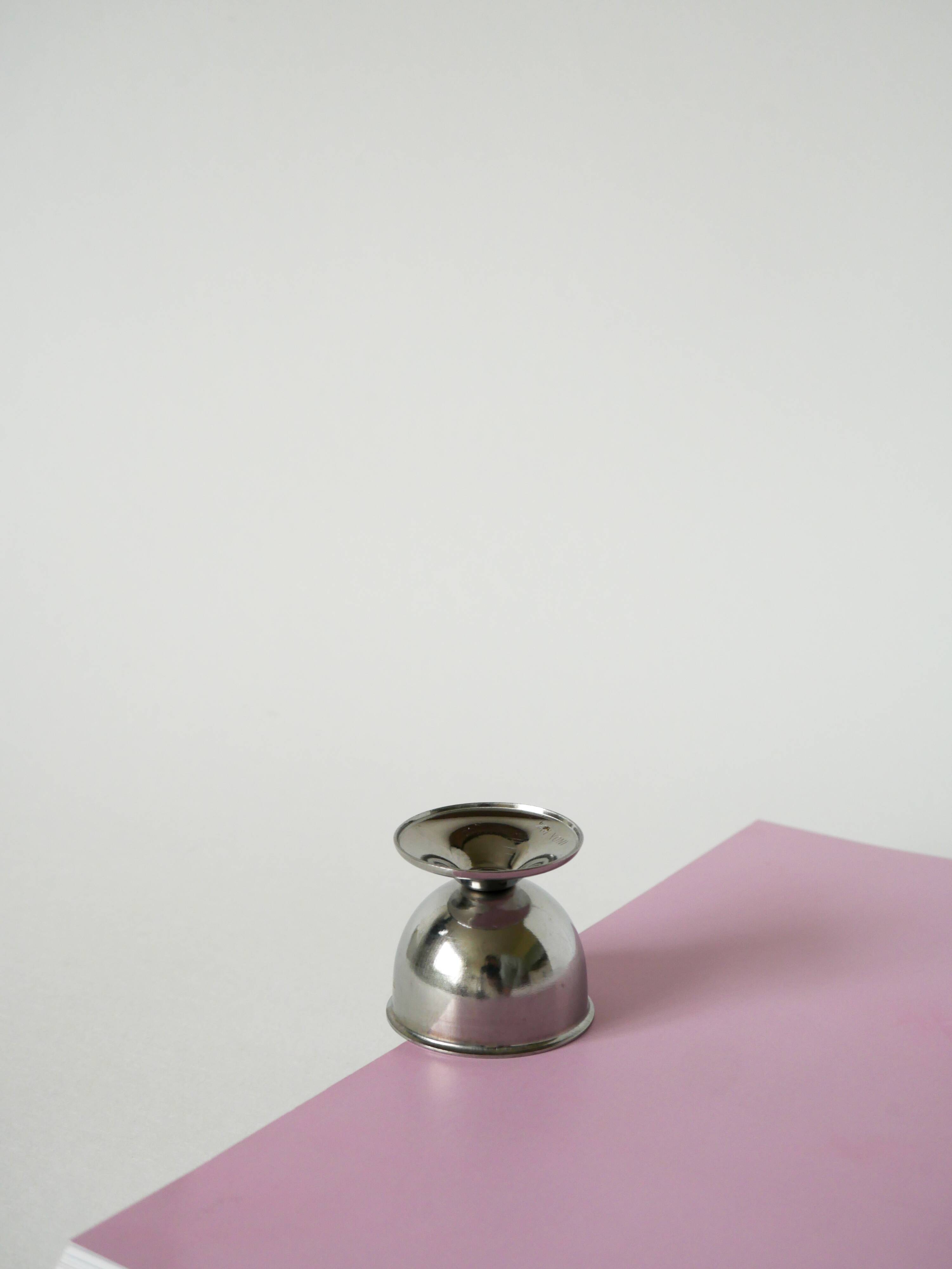 Set of 6 stainless steel egg cups, Design, 1970