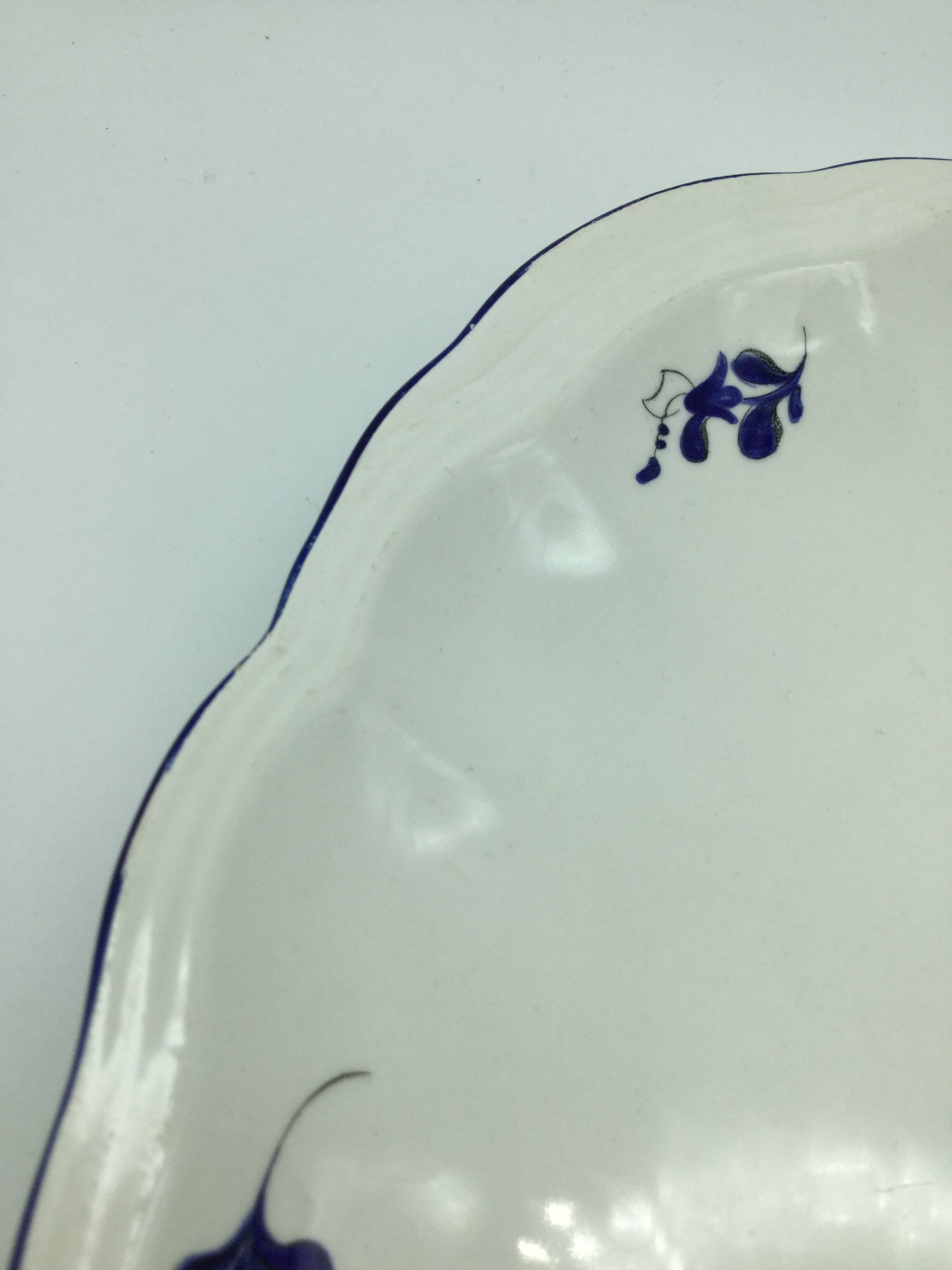Large blue fire plate 28 cm, Lunéville tradition