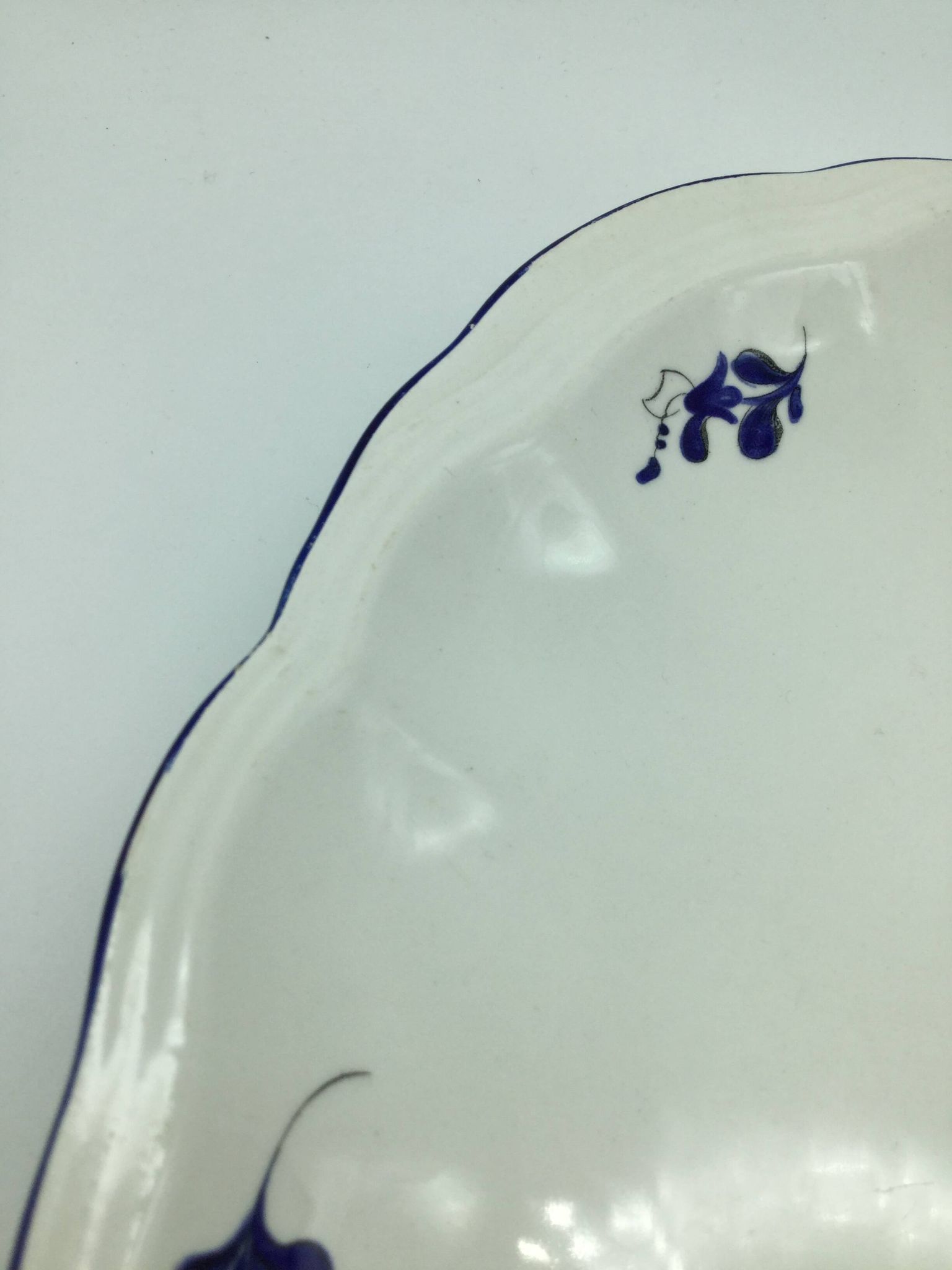 Large blue fire plate 28 cm, Lunéville tradition