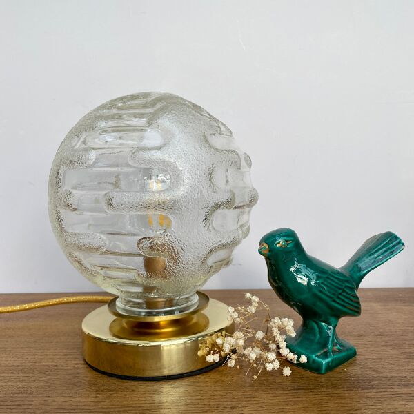 Lampe à poser globe vintage en verre
