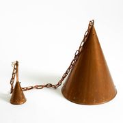1960s cone pendant lamp in copper by th. valentiner copenhagen denmark