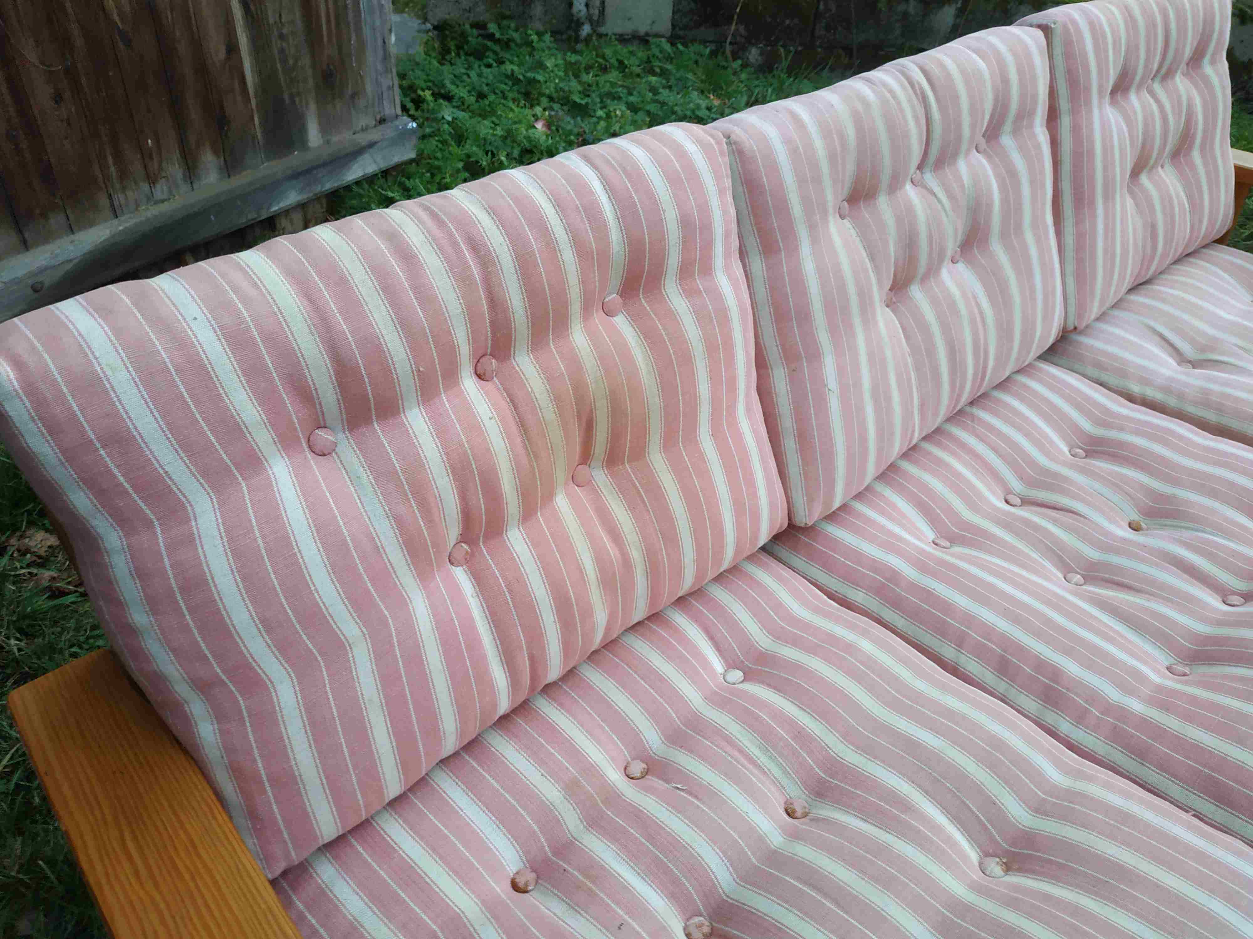 Pine sofa 3 places seventies