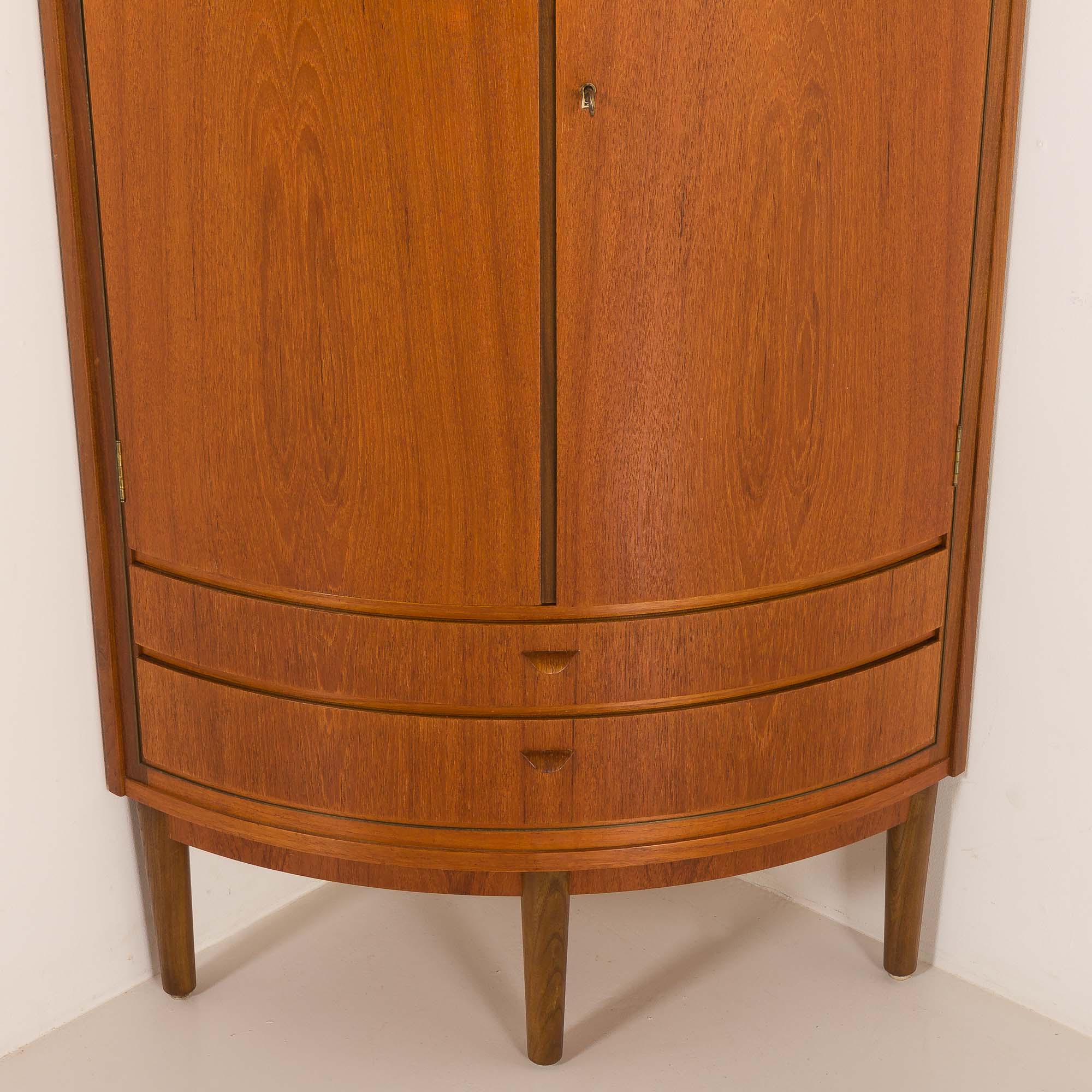 Agner Christoffersen mid-century modern corner cabinet in teak, Denmark, 1950s