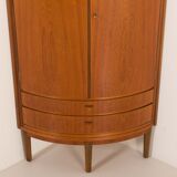 Agner Christoffersen mid-century modern corner cabinet in teak, Denmark, 1950s