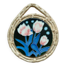 Dessous de plat céramique et osier motif tulipes