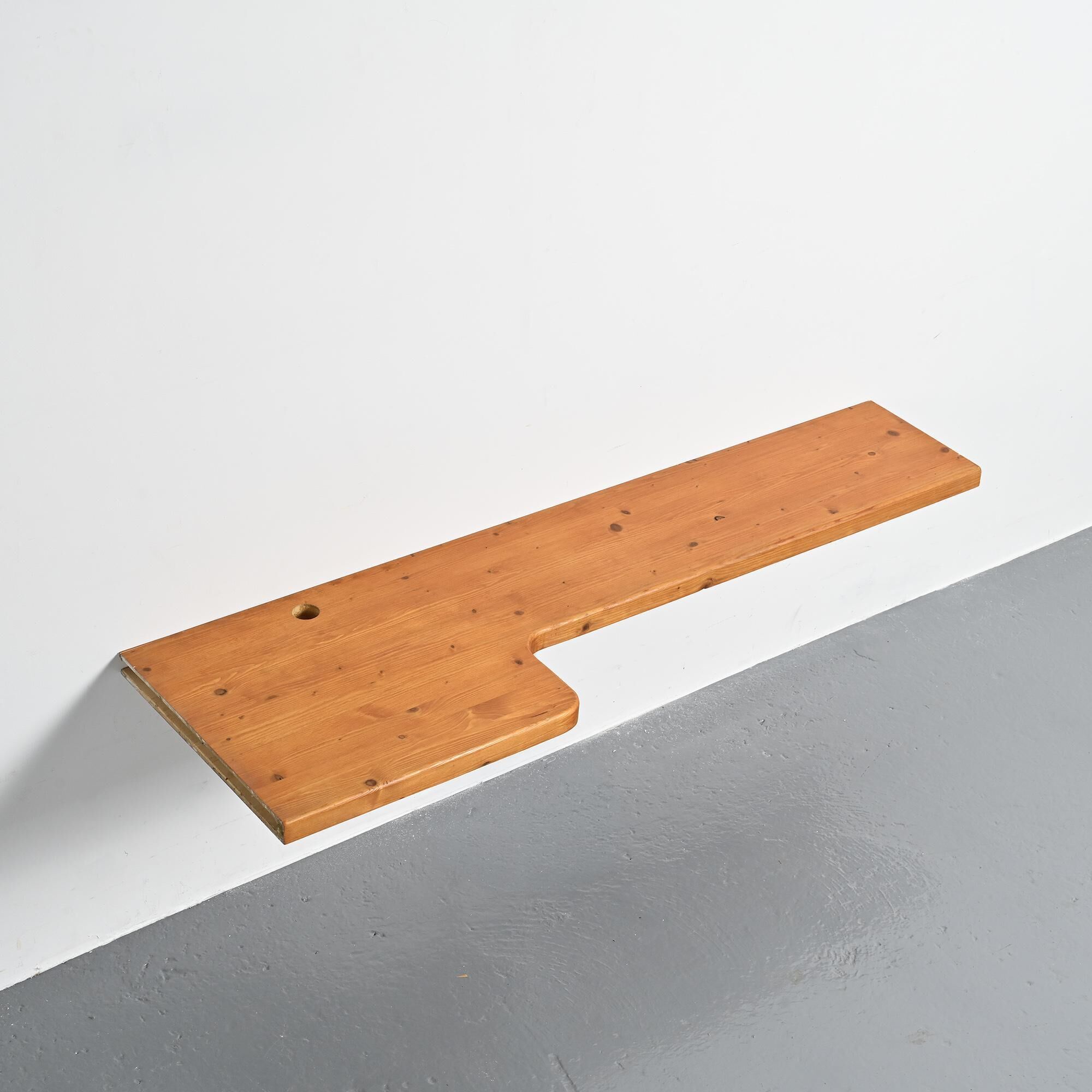 Wall corner console by Charlotte Perriand for the Nova residence, Les Arcs 1800, France.