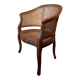 Half-moon rattan and hardwood armchair, early 20th century