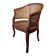 Half-moon rattan and hardwood armchair, early 20th century