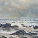 Painting, oil on canvas "Varangeville Beach" by Roger Rozet (1915-2001) Normandy