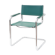 Steel and faux leather design chair