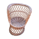 Round rattan armchair of the 1960s