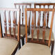 Ensemble de quatre chaises de salle à manger en palissandre et rembourré avec du tissu léger, années 1920