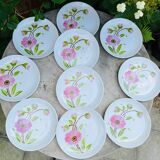 10 assiettes à dessert Moulin des Loups Orchies décor Corinne