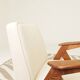 Scandinavian beige boucle armchair modern design rustic oak