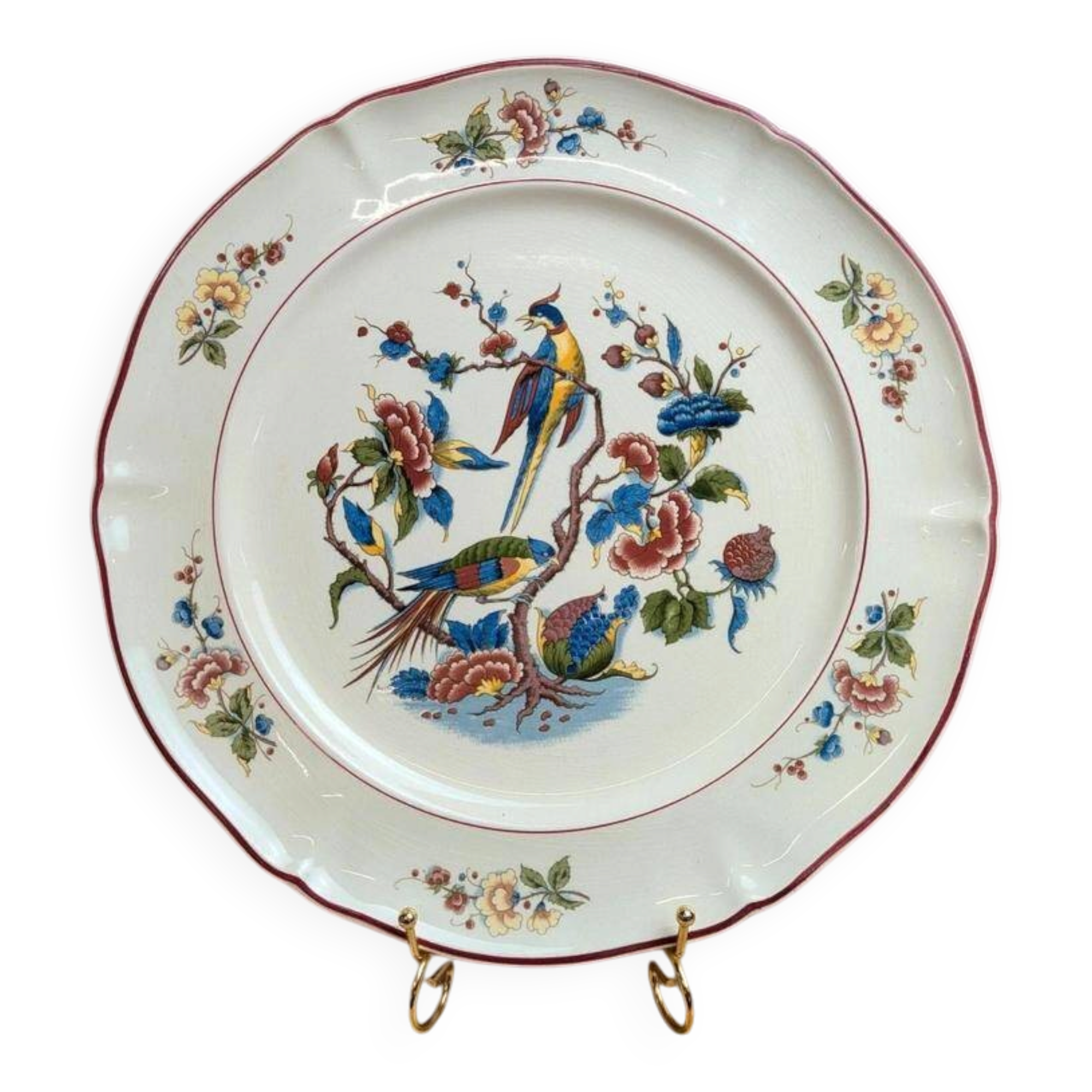Large round plate Villeroy & Boch Phoenix – Ironstone – 33.5 cm – Exotic birds