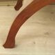 Solid Wood Curule Stool Vintage French Curved Slatted Seat Mid Century
