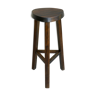 High tripod stool, bar, solid wood, brutalist