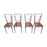 Series of 4 metal and formica chairs 1950/1960