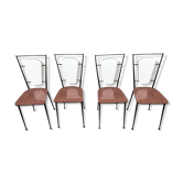 Série de 4 chaises en métal et formica 1950/1960