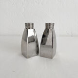 Vintage chrome metal salt and pepper shakers