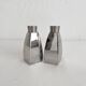 Vintage chrome metal salt and pepper shakers