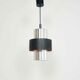 Lampe tubulaire argent métallique et noire