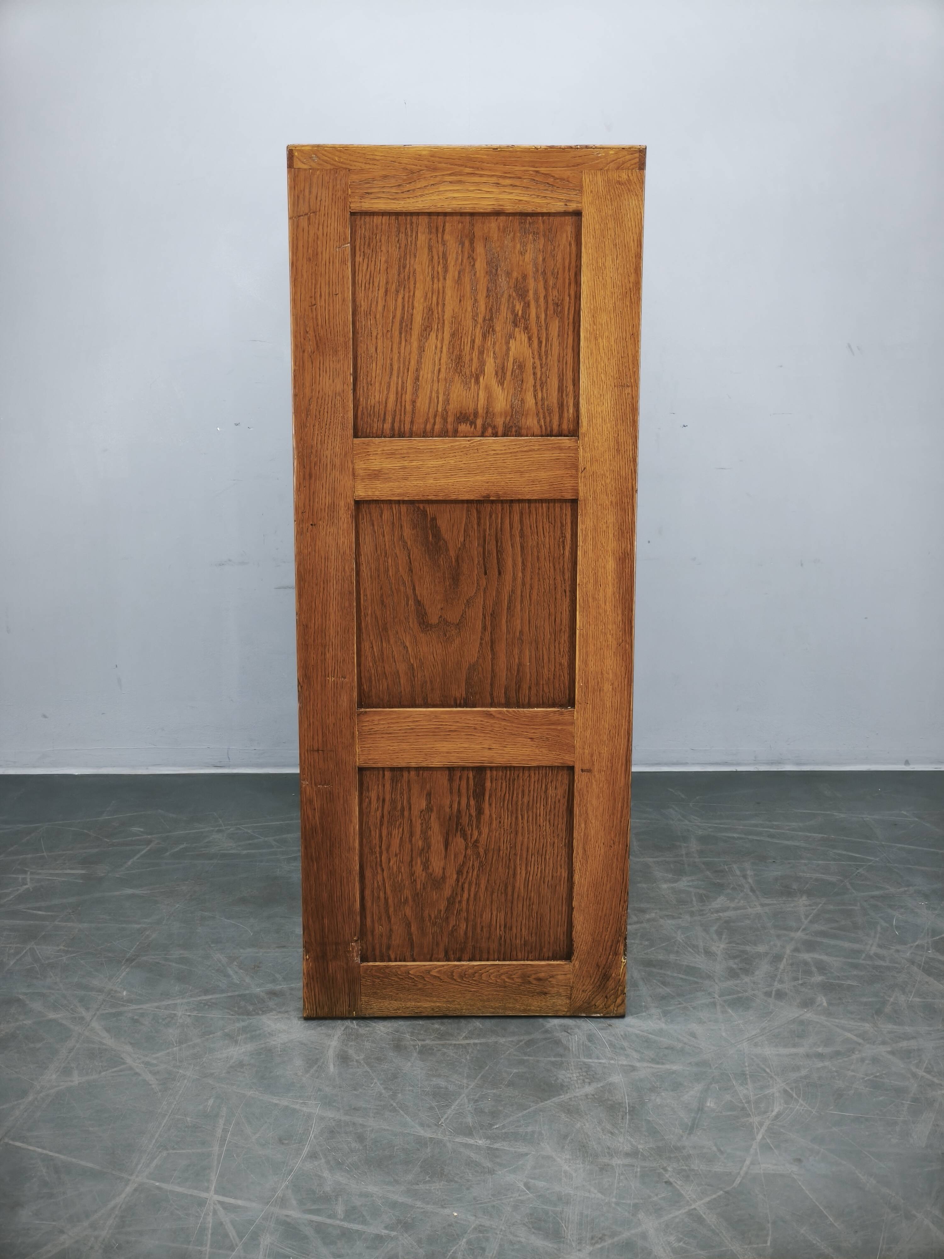1930s Czech Oak Glass Bookcase from a Baťa Factory