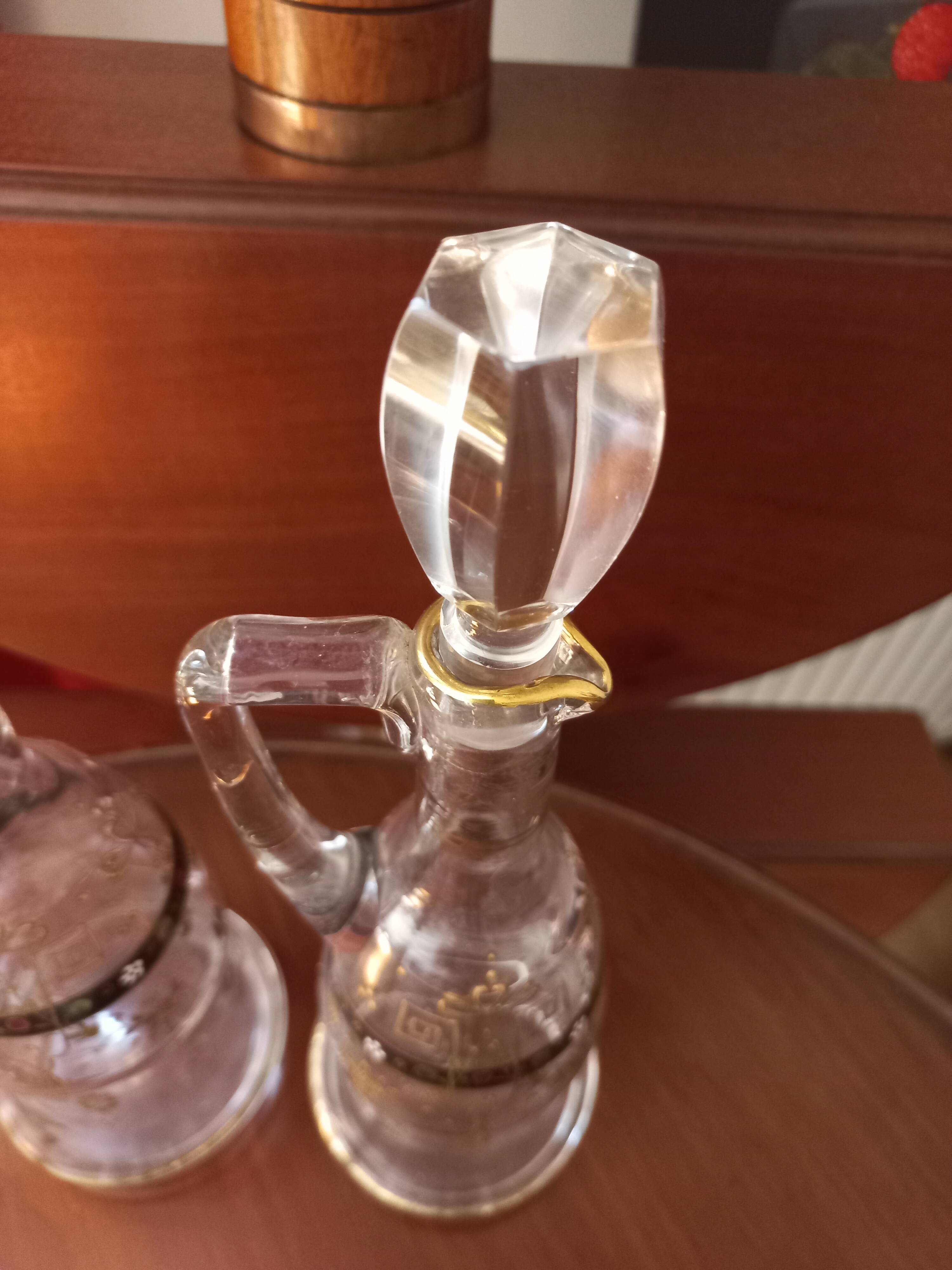 10-piece enameled crystal liqueur set