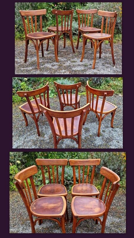 Set 4 chairs bistro Luterma 40s