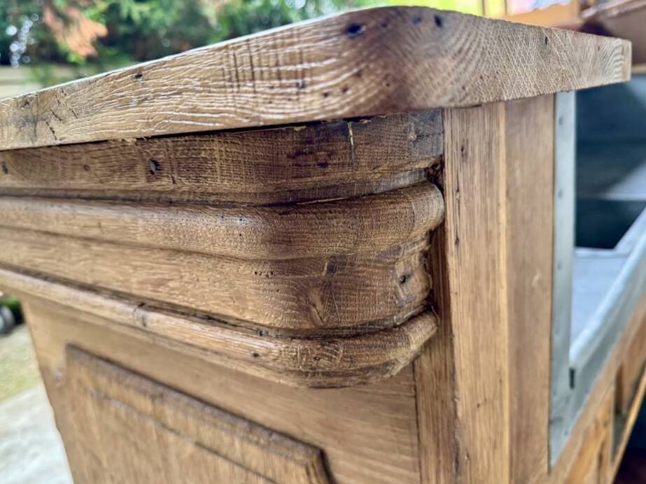 Old oak restaurant bar counter from the early 20th century
