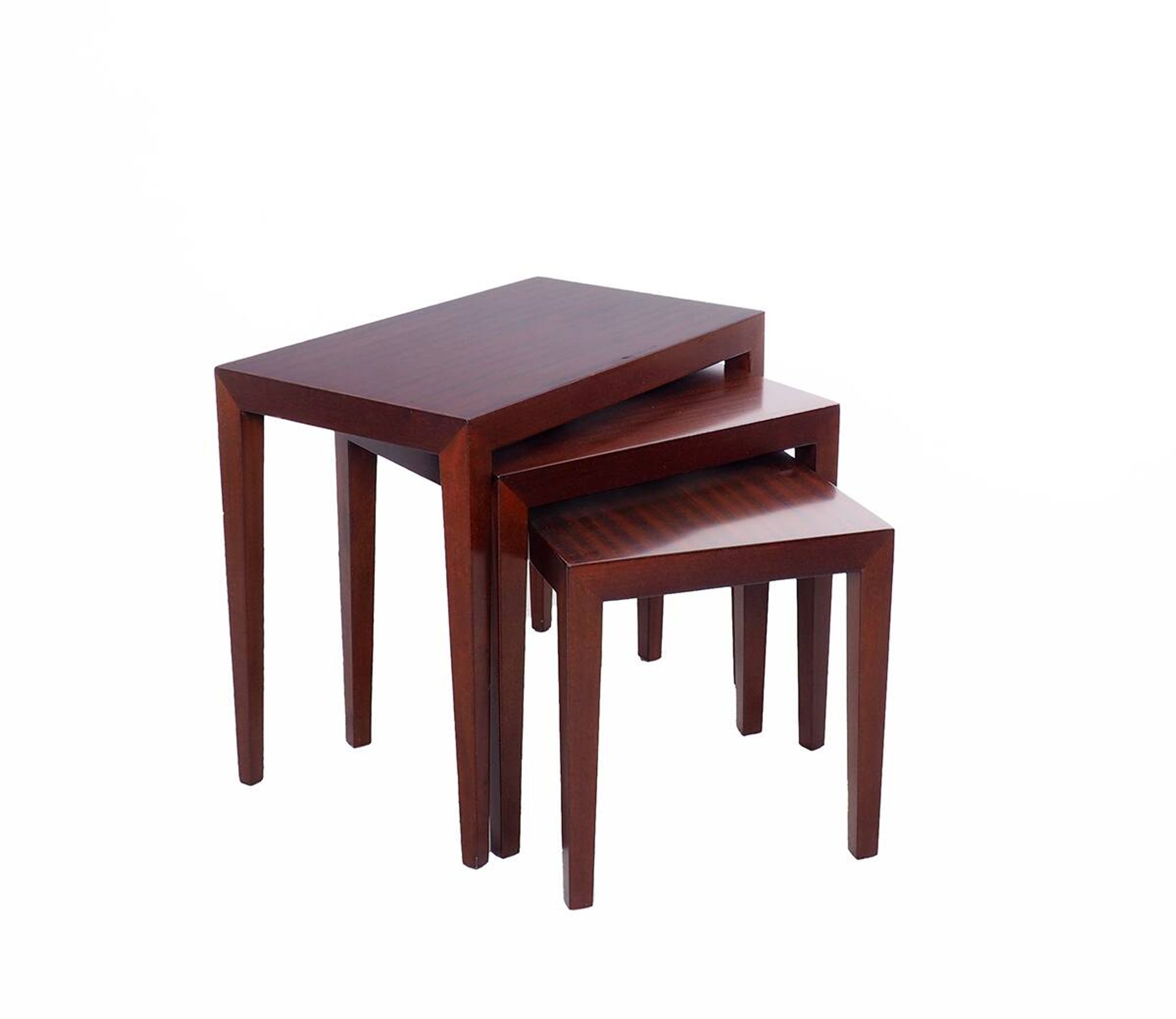 Tables Gigognes en Acajou par Severin Hansen pour Haslev Møbelsnedkeri, 1960s, Set de 3