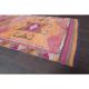 Vintage Turkish Hand-Knotted Wool Cotton Pink Runner 101x333