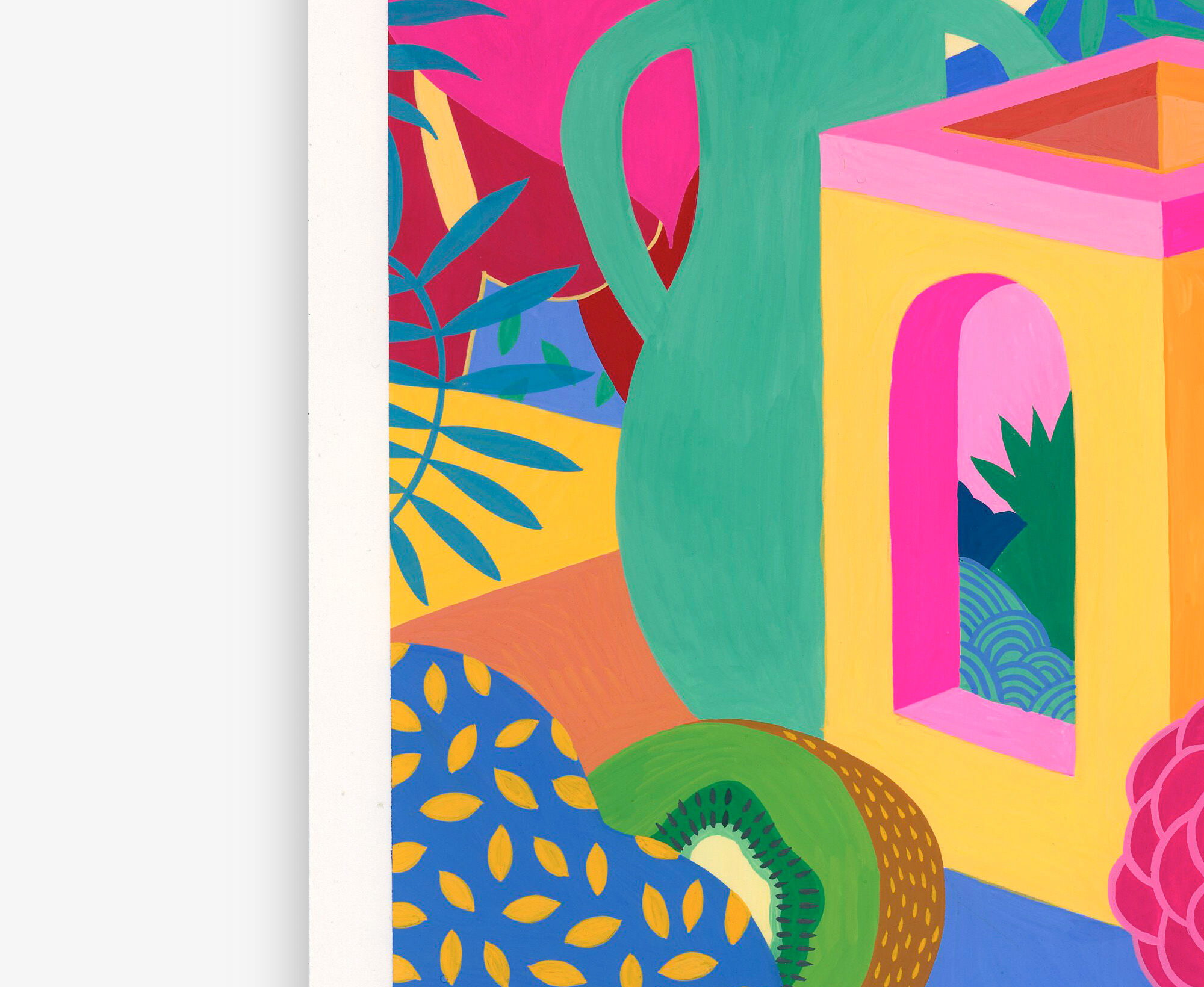 Original painting, raspberry house