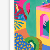Original painting, raspberry house