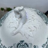 Soupière ancienne en faïence de St Amand décor floral Lebacqz Bouchard