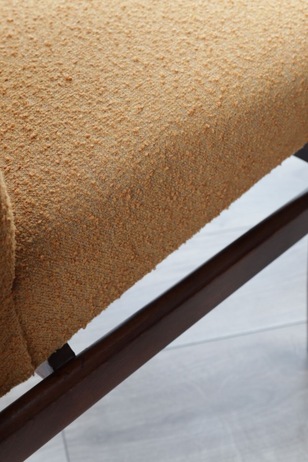 Vintage chair yellow mustard curly 1970