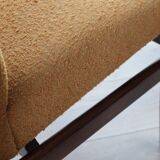 Vintage chair yellow mustard curly 1970