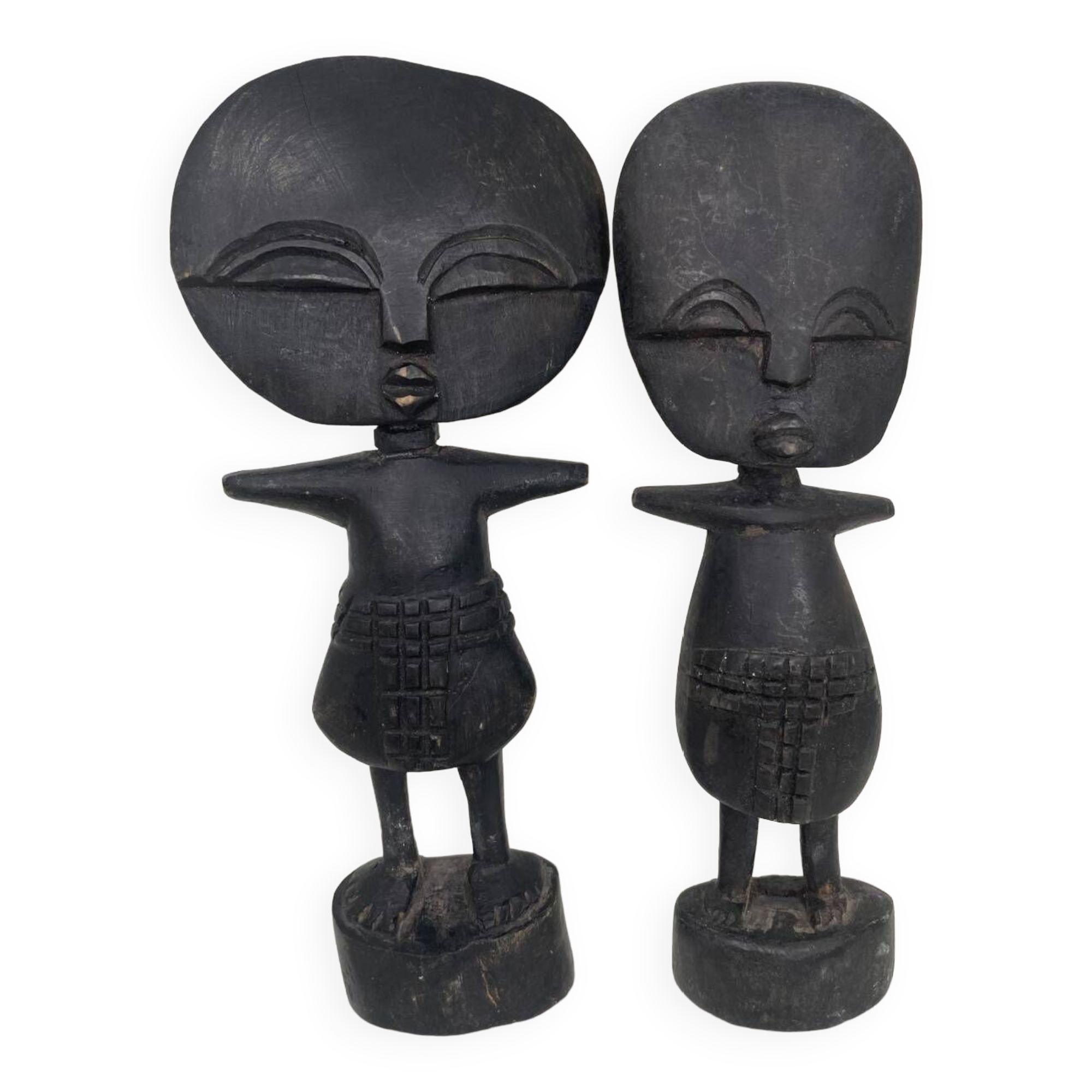 Duo de statuettes de fertilité du Ghana Ashanti