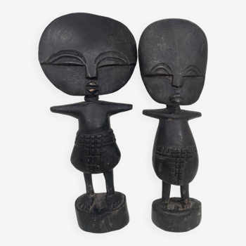 Duo de statuettes de fertilité du Ghana Ashanti
