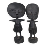 Duo of fertility statuettes from Ghana Ashanti