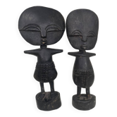 Duo of fertility statuettes from Ghana Ashanti