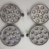 Set of 4 stoneware snail plates