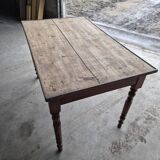 Antique rustic bistro farm table 1900 one drawer - 1m23