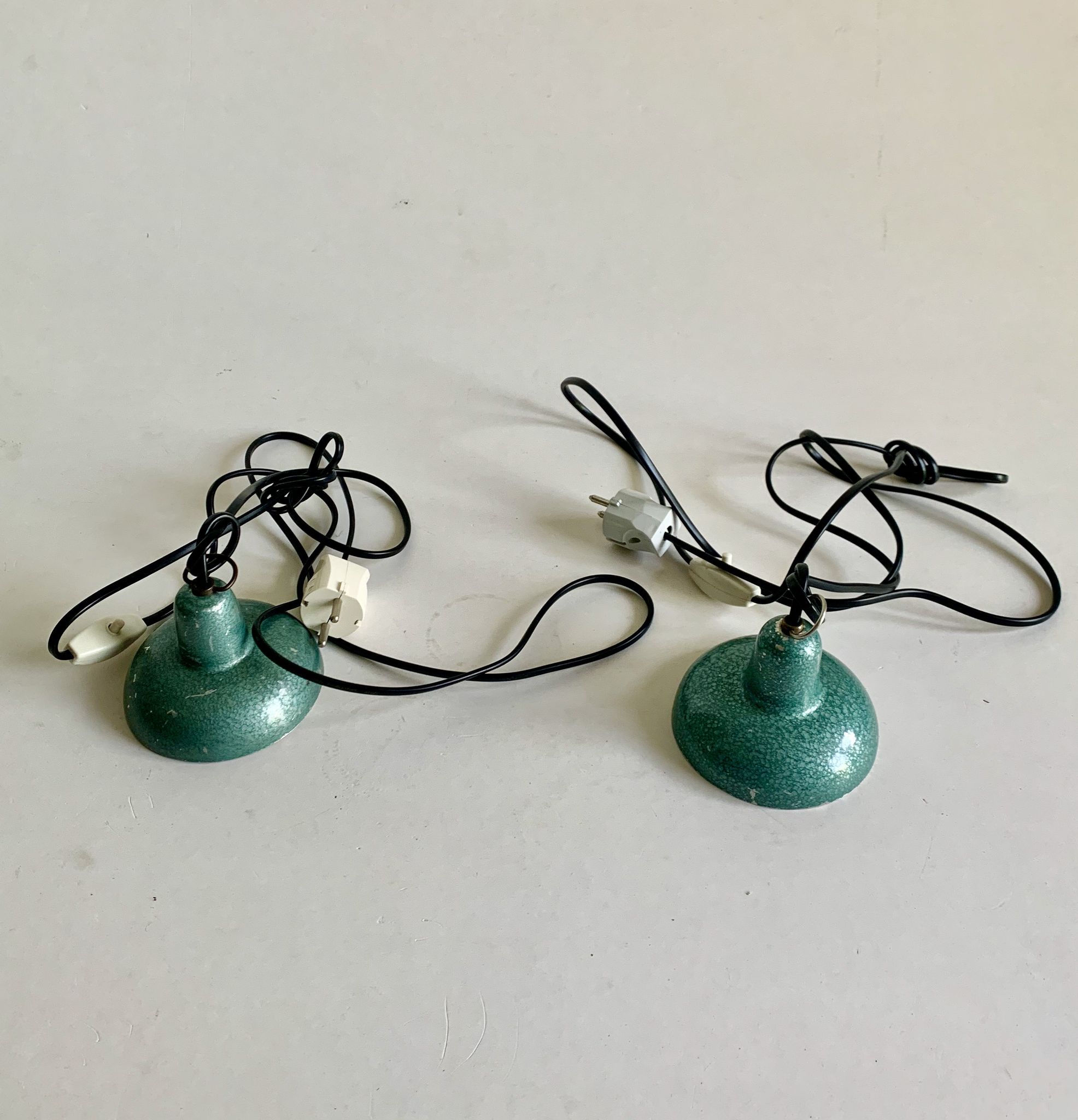 Ensemble de 2 lampes industrielle, 1950