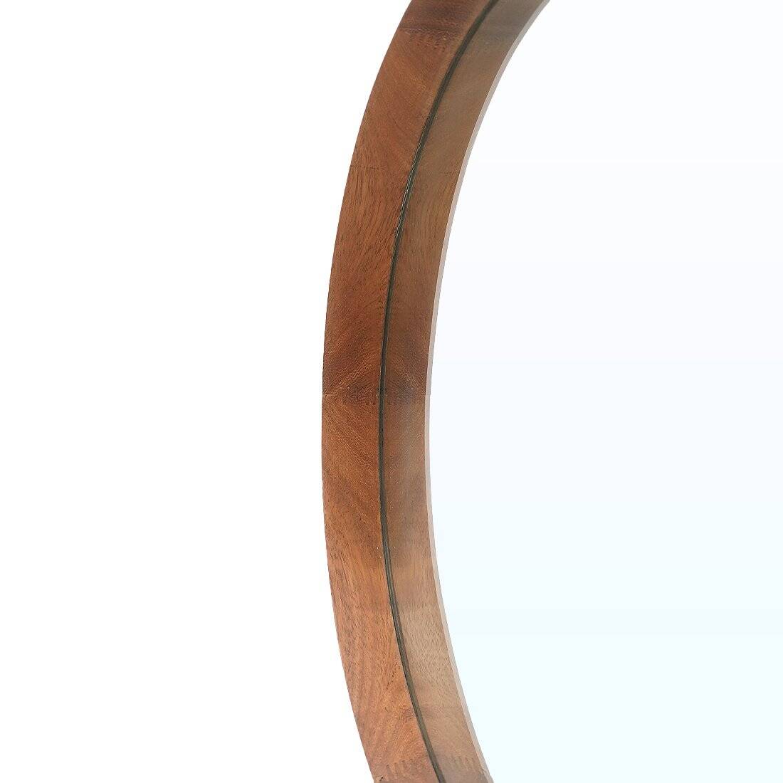 Round mirror with teak frame, 1960s
